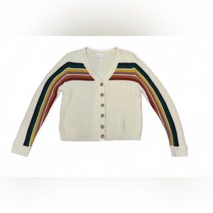 OTHERS FOLLOW RETRO RAINBOW SLEEVE CHUNKY KNIT SWEATER